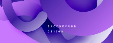 Soyut mor katmanlar dinamik arkaplan yaratır. Pürüzsüz şekiller üst üste binerek modern tasarımı oluşturur. Gradyan renkler görsel derinlik sunar.