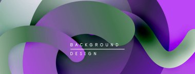 Soyut sıvı şekiller harmanlanır, canlı mor, yeşil gradyanlar yaratır. Metin, kompozisyon içerisindeki arkaplan tasarımını okur.