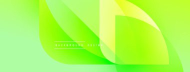 Soyut eğim arkaplanı. Üst üste binen şekiller dinamik görsel efekt yaratır. Açık yeşil renkler kompozisyona hakim. Minimalist tasarım.