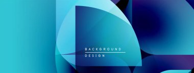 Soyut mavi arkaplan. Geometrik şekiller modern tasarımı oluşturur. Gradyan renkler derinlik ve görsel ilgi sağlar.