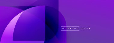 Soyut mor tasarım, üst üste binen kıvrımlı şekiller. Gradyan gölgeler derinlik yaratır, modern estetik. Metin arkaplan tasarımı okur.
