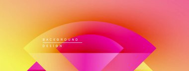 Değişken bir arkaplan. Üst üste binen şekiller modern tasarım yaratır. Metin arka plan tasarımı okur. Parlak renkler kompozisyona hakim.