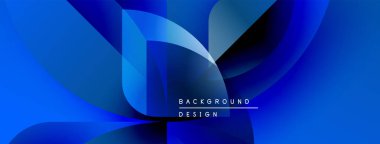 Soyut mavi tasarım akışkan şekiller, gradyanlar içerir. Metin elemanları ve dinamik bileşimi olan modern arkaplan.