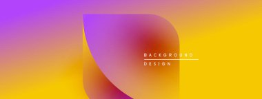 Canlı gradyan arka plan soyut şekiller içeriyor, metin arka plan tasarımı okuyor. Modern, renkli görsel sunum.