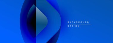 Soyut mavi tasarım. Dairesel şekiller kare şeklinde kesişir. Modern estetik, basit metin arkaplan tasarımını okur. Temiz, canlı kompozisyon.