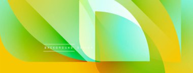 Soyut enerjik tasarım. Sıvı şekiller sarı, yeşil ve turkuaz renklerde harmanlanır. Modern arkaplan dinamik görsel efekt yaratır.