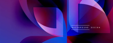 Soyut sıvı şekilleri örtüşür, parlak mor ve mavi renkler yaratır. Arkaplan, pankart ve sunumlar için modern tasarım ögesi.