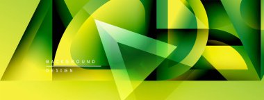Soyut geometrik tasarım. Canlı sarı, yeşil renkler harmanlanmış. Modern arkaplan özellikleri üst üste binen şekiller, çizgiler. Minimalist stil.