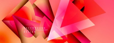 Soyut geometrik şekiller örtüşüyor, canlı turuncu, pembe, kırmızı renkler oluşturuyor. Tasarım, arkaplan ve tasarım gibi metin unsurlarını içerir. Modern estetik.