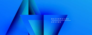 Soyut mavi gradyanlar dinamik şekiller oluştururlar. Modern tasarım elementleri parlak arkaplan dokusu oluşturur. Minimalist estetik, canlı renkler.
