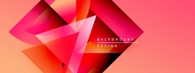 Soyut geometrik şekiller, canlı kırmızılar, portakallar dinamik arkaplan oluşturur. Modern tasarım elementleri enerji, hareket.