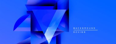 Soyut mavi tasarım katmanlı üçgenler ve gradyanlar içerir. Modern estetik, arka planlar ve sunumlar için uygun. Temiz, canlı kompozisyon.