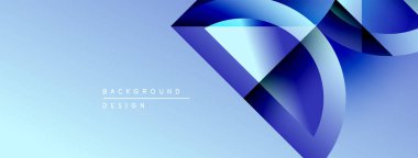 Soyut mavi tasarım. Geometrik şekiller örtüşür, dinamik görsel efekt yaratır. Arkaplan derinlik katar, modern his katar.