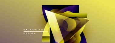 Soyut geometrik tasarım. Sarı, mor renkler dinamik görsel efekt yaratır. Sunumlar ve markalaşma için modern arkaplan.
