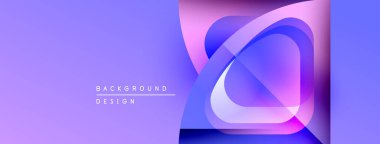 Soyut mor tasarım katmanlı şekiller oluşturarak dinamik görsel efekt yaratır. Dijital projeler için modern arkaplan.