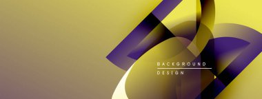 Soyut geometrik şekiller çakışıyor ve değişim etkisi yaratıyor. Sarı, mor renkler tasarımda baskın. Metin arkaplan tasarımı okur.