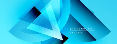 Soyut mavi şekiller örtüşür, dinamik görsel efekt yaratır. Renkler derinlik ve modern tasarım estetiğini gösteriyor..