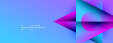 Soyut eğim arkaplanı. Mavi, mor renkler modern tasarım yaratır. Geometrik şekiller örtüşür, dinamik bileşim oluşturur. Minimalist estetik.