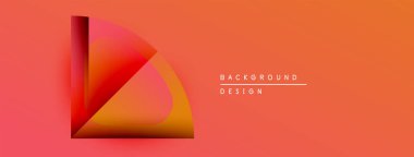 Soyut gradyan tasarımı. Turuncu, kırmızı renkler dinamik görsel efekt yaratır. Metin elemanları mevcut olan minimalist bileşim.