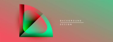 Soyut gradyan dizayn özellikleri üst üste biniyor. Kırmızı, yeşil, deniz mavisi renkleri düzgün bir şekilde harmanlanarak dinamik görsel efekt yaratır. Minimalist metin mevcut.