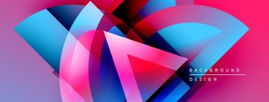 Soyut enerjik tasarım. Üst üste binen şekiller dinamik görsel efekt yaratır. Pembe, mavi renkler kompozisyona hakim. Modern, şık arkaplan.