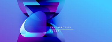 Soyut mavi mor tasarım. Dinamik şekiller modern görsel efektler yaratıyor. Metin arka plan tasarımı okur. Düzen eğimleri kompozisyona hakim.