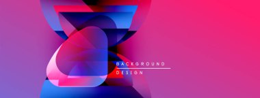 Soyut enerjik tasarım. Üst üste binen şekiller dinamik görsel efekt yaratır. Pembe, mavi renkler kompozisyona hakim. Modern arkaplan ögesi.