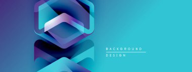 Soyut geometrik şekiller, canlı mavi mor gradyan. Arka planlar, afişler, sunumlar için modern tasarım unsuru. Temiz, minimalist estetik.