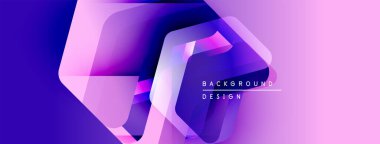Soyut geometrik şekiller örtüşüyor, canlı mor ve pembe renkler yaratıyor. Modern tasarım elementleri dijital sanat, arkaplan dokusu.