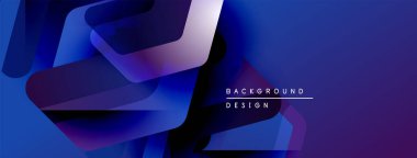Soyut mavi tasarım üst üste binen şekiller, gradyanlar. Modern estetik, arka planlar ve sunumlar için uygun. Minimalist stil.