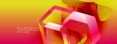 Soyut geometrik şekiller örtüşür, canlı bir değişim etkisi yaratır. Kırmızı, sarı renkler tasarımda baskın. Modern, dinamik kompozisyon.