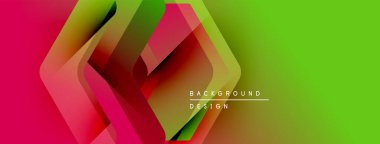 Soyut geometrik katmanlar çakışıyor. Canlı renkler dinamik görsel efekt yaratır. Modern tasarım elementleri enerji, hareket.