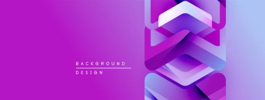 Soyut mor, mavi eğimli. Geometrik şekiller modern arkaplan tasarımı oluşturarak kesişir. Metin arkaplan tasarımı okur.