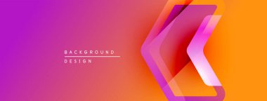Soyut eğim arkaplanı. Katmanlı şekiller dinamik görsel efektler yaratır. Parlak renkler sorunsuz ve modern tasarım ögesine dönüşür.