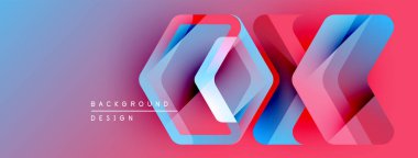 Soyut geometrik tasarım. Canlı renkler harmanlanır, modern arkaplan oluşturulur. Altıgenler üst üste binerek, dinamik görsel efekt oluşturur.