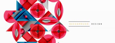Soyut geometrik şekiller, kırmızı mavi tonlar, katmanlı tasarım. Çeşitli projeler için modern arkaplan ögesi. Temiz, canlı kompozisyon.