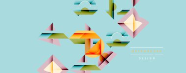 Soyut geometrik şekiller örtüşür, dinamik görsel doku oluşturur. Yumuşak renkler harmanlanır, modern arkaplan tasarımı oluşturulur.