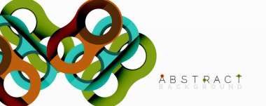 Modern soyut tasarım renkli bağlı halkalar içerir. Parlak şekiller dinamik görsel etki yaratır, arka planlar için mükemmeldir..