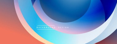 Soyut sıvı şekiller, canlı renklerin karışımı. Gradyan arkaplan modern tasarım yaratır, düz eğriler kompozisyona hakim olur.