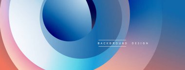 Soyut akışkan şekiller harmanlanarak, canlı bir arkaplan oluşturur. Çemberler kesişiyor, dinamik görsel kompozisyon oluşturuyor. Modern tasarım ögesi.