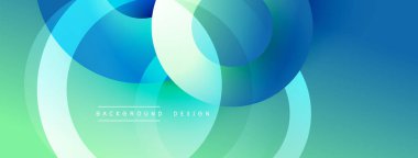 Soyut sıvı şekilleri örtüşür, canlı deniz mavisi, mavi ve yeşil renkler yaratır. Modern tasarım hareketi, enerjiyi, pürüzsüz geçişleri çağrıştırıyor.