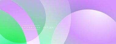 Soyut arkaplan özellikleri üst üste biniyor. Renkler arasında yeşil, mor, mavi, beyaz renkler var. Minimalist tasarım, modern estetik.