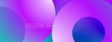 Soyut sıvı şekilleri, canlı gradyanlar. Mor, mavi renkler kompozisyona hakim. Minimalist metin arka plan tasarımı okur. Modern estetik.