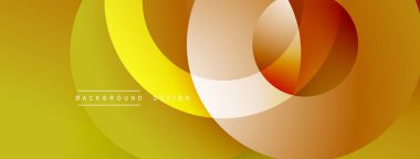 Soyut sarı, turuncu gradyanlar dairesel şekiller oluşturur. Minimalist tasarım modern arkaplan dokusunu, pürüzsüz geçişleri öneriyor.