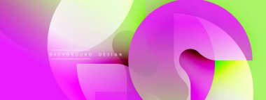 Soyut sıvı şekiller, canlı renklerin karışımı. Modern tasarım, pürüzsüz eğimler dinamik kompozisyon yaratır. Arkaplanda pembe, yeşil renkler.