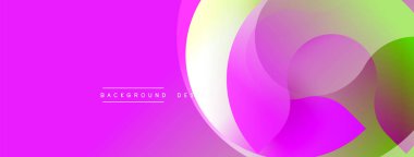 Soyut pembe, yeşil eğim. Üst üste binen daireler dinamik görsel efekt yaratır. Arkaplan ve sunumlar için modern tasarım.