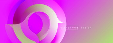 Soyut pembe, mor gradyan katmanlar dinamik dairesel tasarım yaratır. Dijital projeler için modern arkaplan.