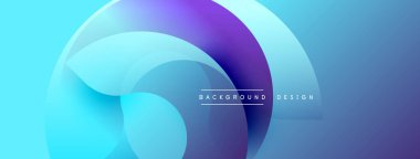 Soyut mavi mor tasarım. Üst üste binen daireler dinamik görsel efekt yaratır. Çeşitli projeler için modern arkaplan.
