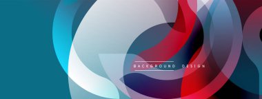 Soyut akışkan şekiller, canlı renkler, modern tasarım. Üst üste binen daireler dinamik görsel efekt yaratır. Arkaplan değişkenleri, metin.