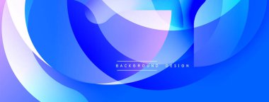 Soyut sıvı şekiller, canlı mavi renkler, akan eğriler dinamik arka plan tasarımı yaratır. Modern estetik, pürüzsüz gradyanlar görsel ilgi sunar.
